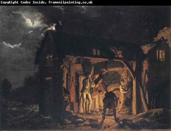 Joseph wright of derby An Iron Forge Viewed from Without